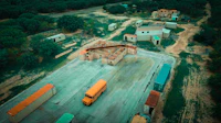 an aerial view of a construction site